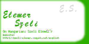 elemer szeli business card